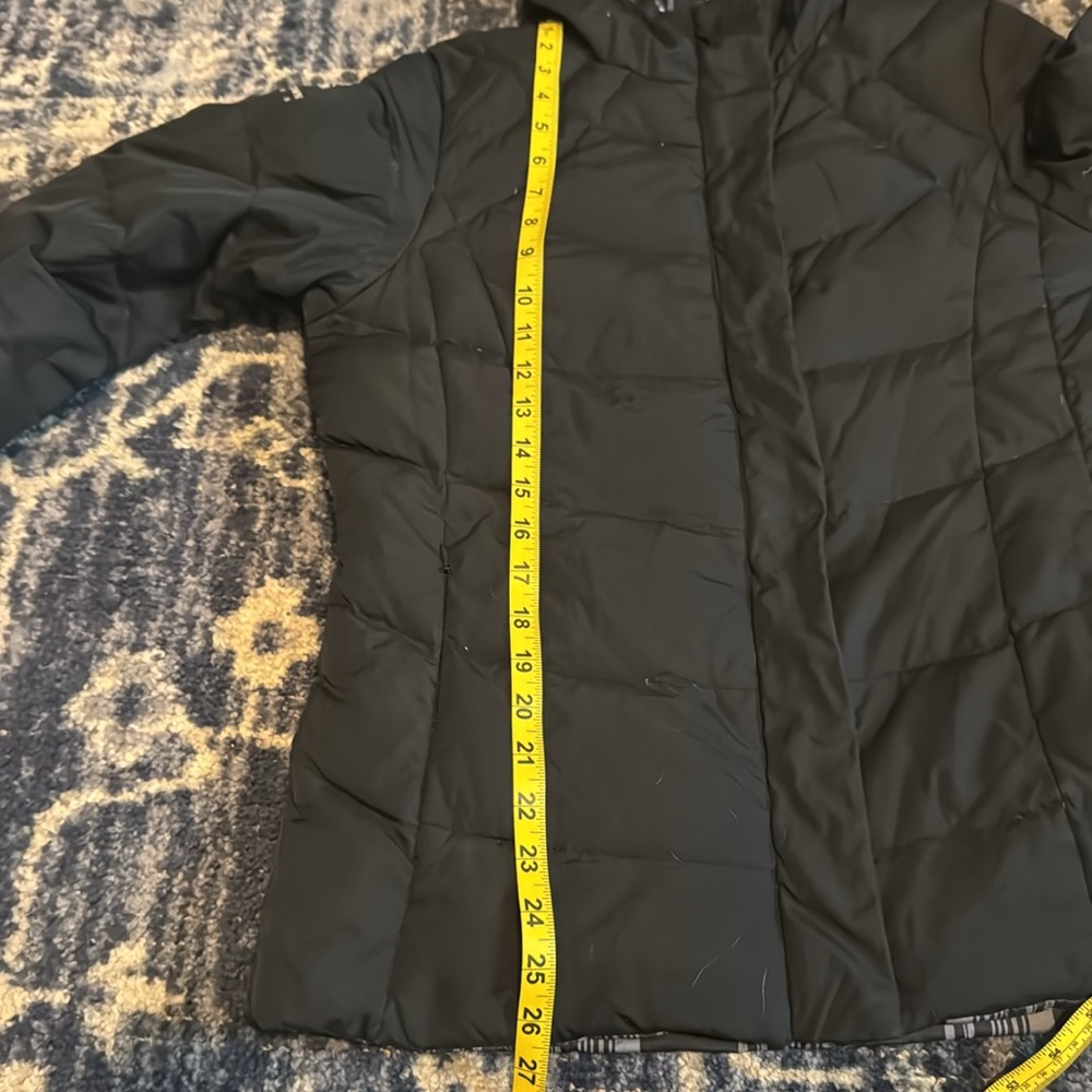 Solid Black/Plaid Reversible Down Coat - image 7